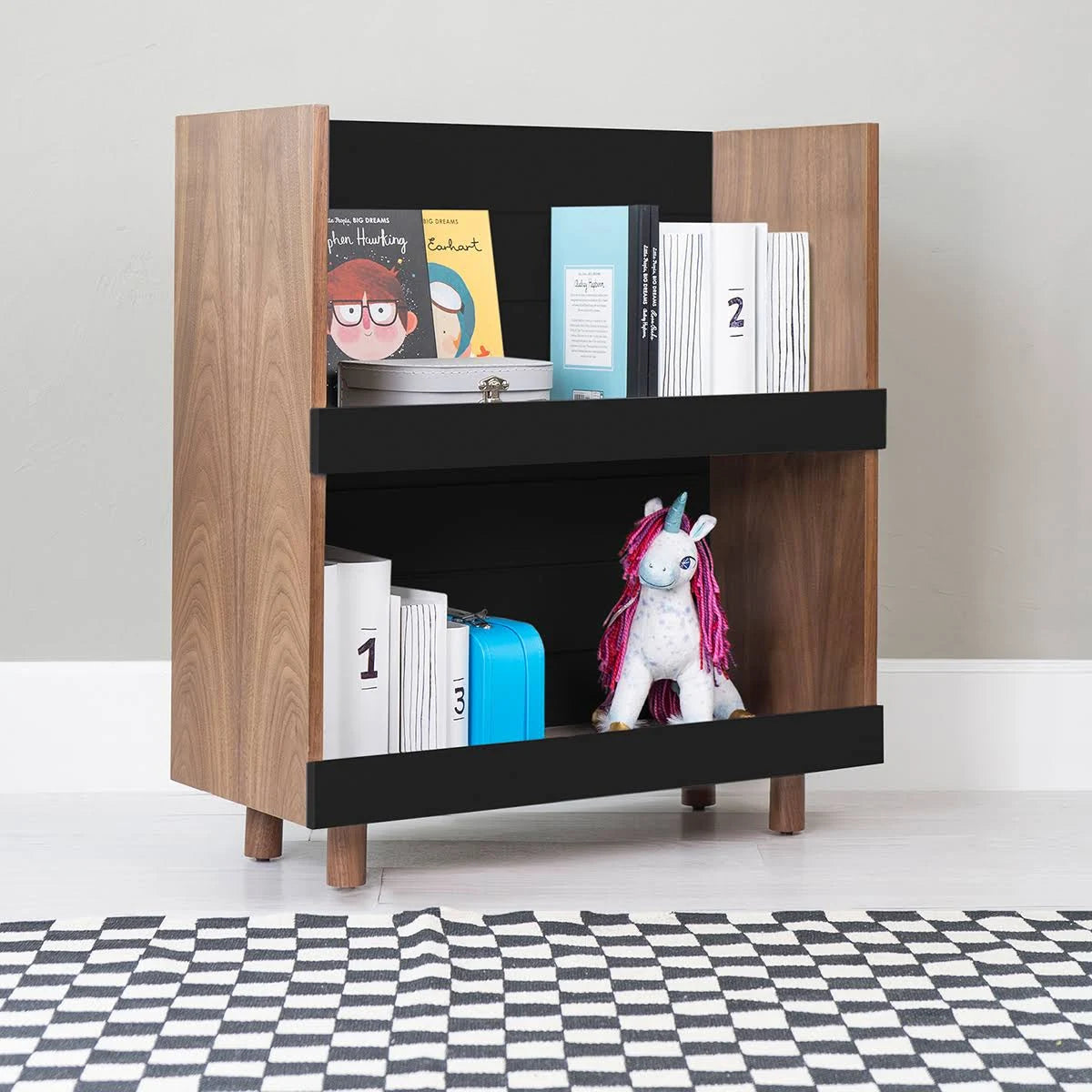 Kids Bookcase Walnut Pink S858