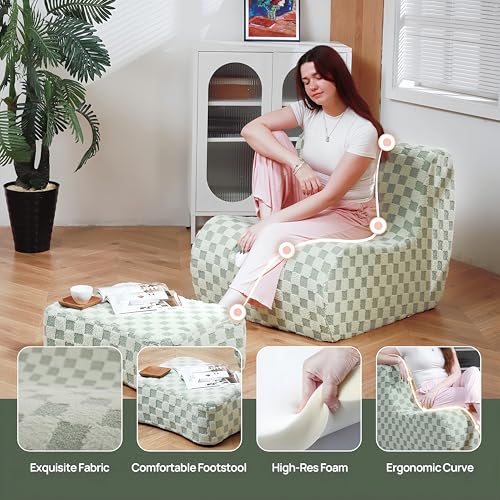 Checkerboard Fleece Bean Bag Chair T267675