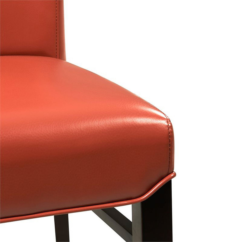 Bonded Leather Dining Chair in Orange (Set of 2) M546