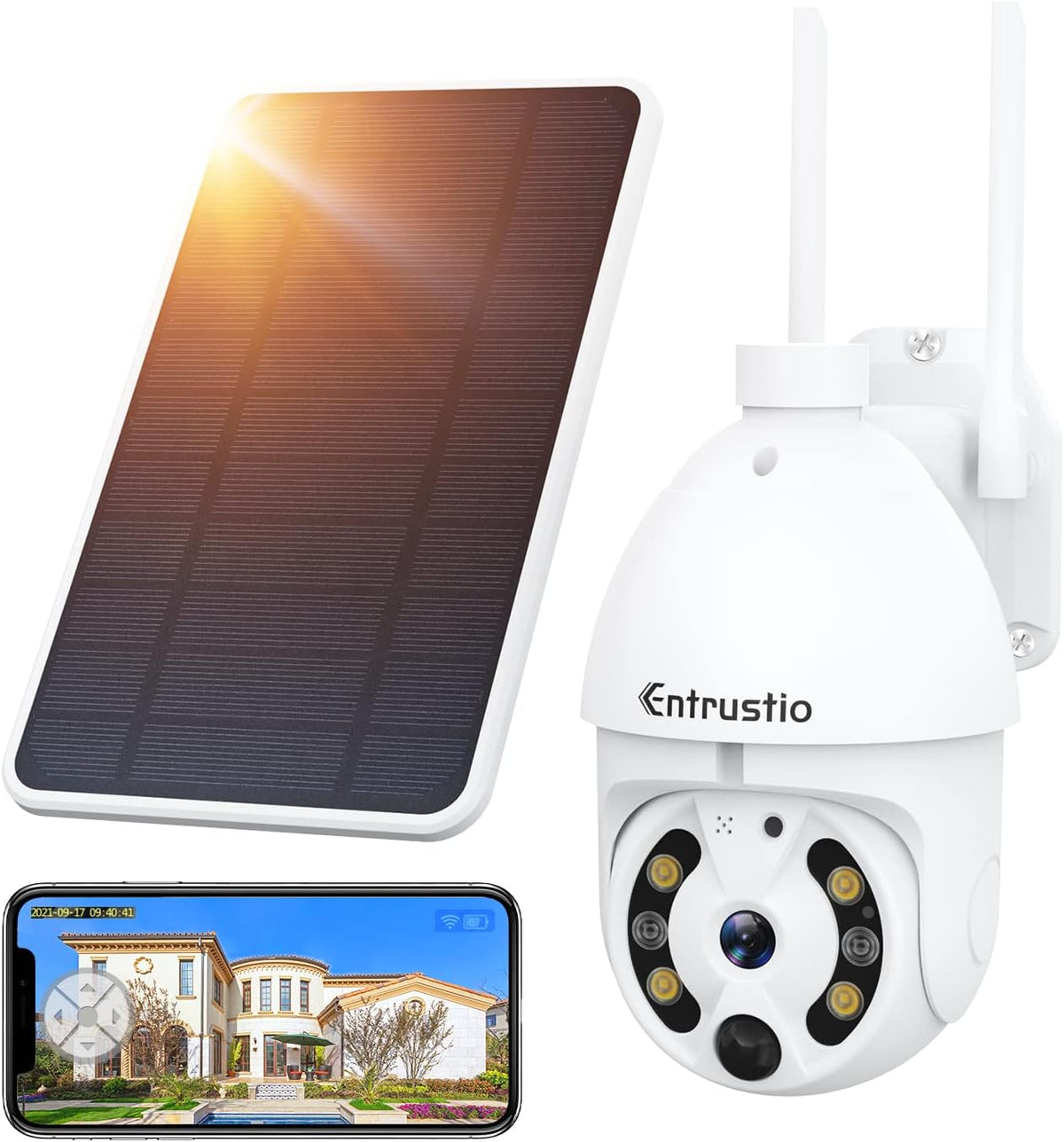 Wireless 360° PTZ 1080P WiFi Security Camera with Color Night Vision P76388