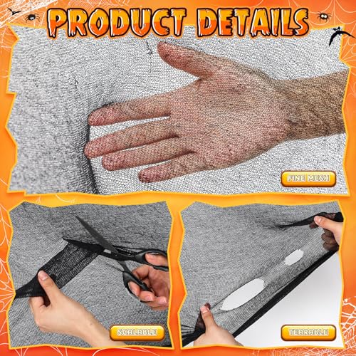 8 Pcs Giant Spider with Stretchy Netting Spiderweb Set G361