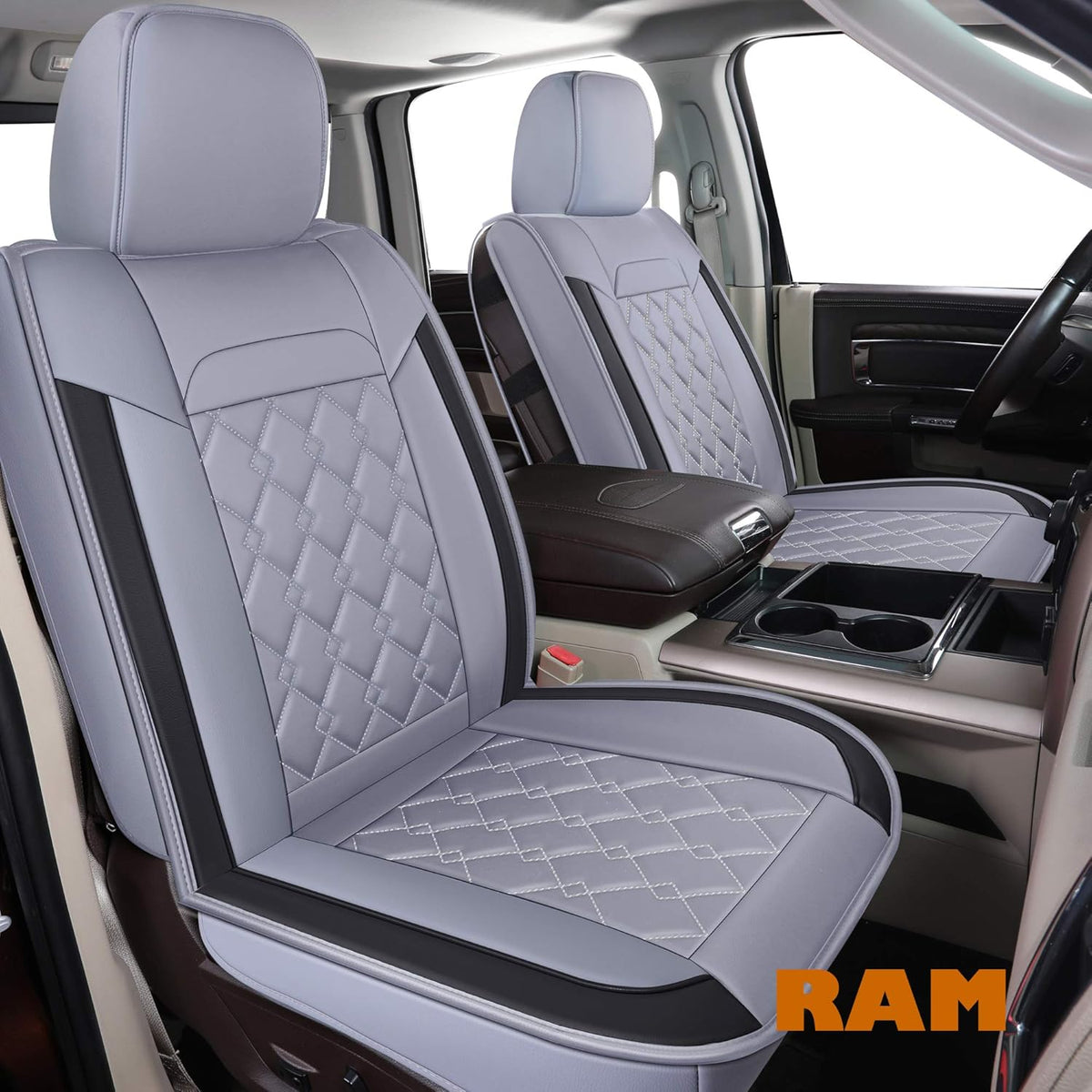 Black 2 pcs Ram Seat Covers O155