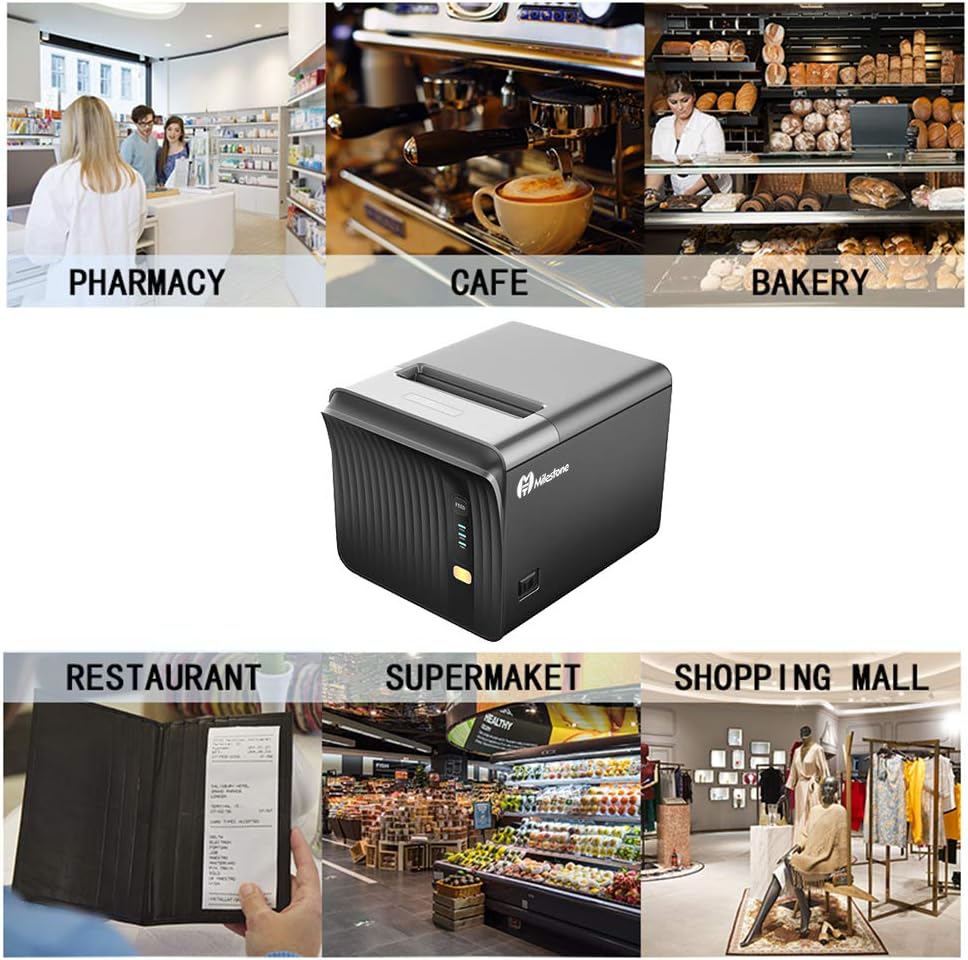 Thermal Receipt Printer with Auto Cutter, USB Serial Ethernet LAN, ESC/POS G480