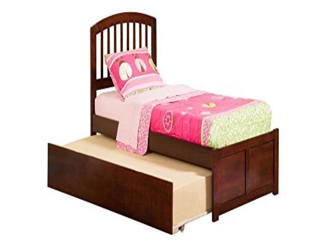 Twin Flat Panel Foot Board with 2 Drawers Antique Walnut U80854