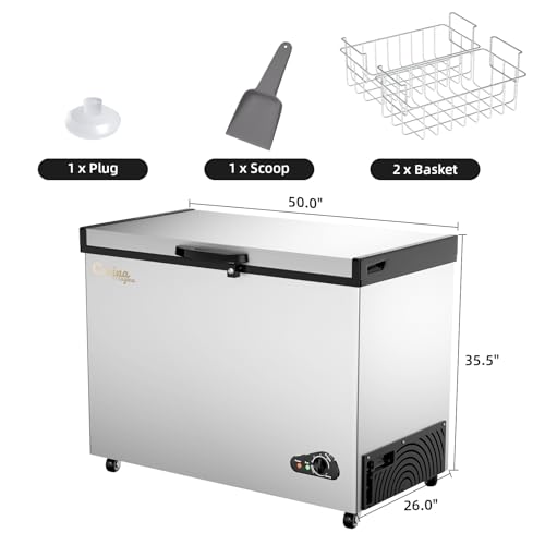 10 Cu Ft Chest Freezer with Removable Basket and Adjustable Thermostat A358562