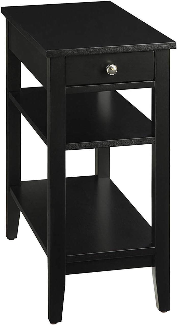 Three Tier End Table with Drawer, Mahogany Q22639