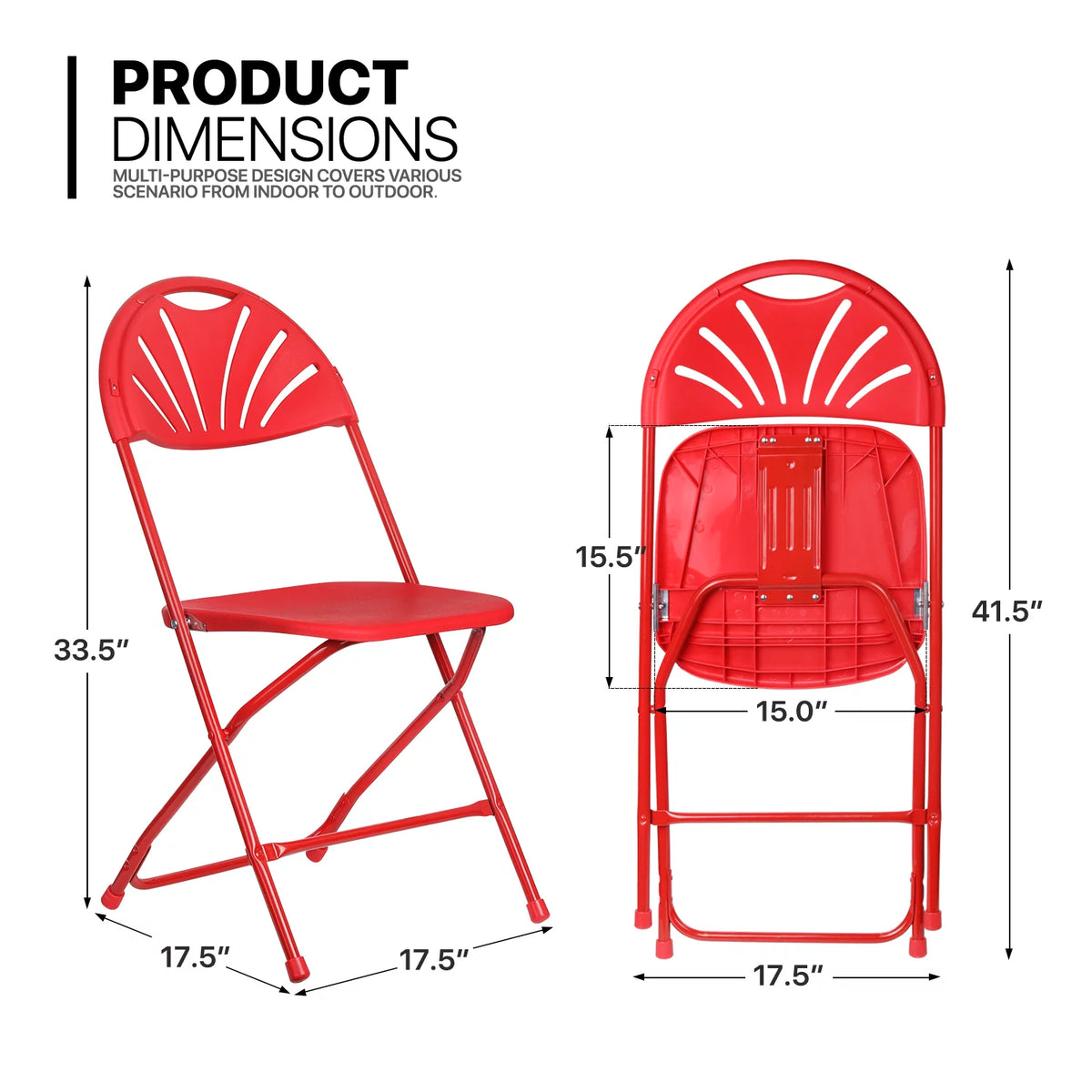 11 Pieces 6 Ft White Foldable Plastic Card Table and 10 Red Chair Set C755