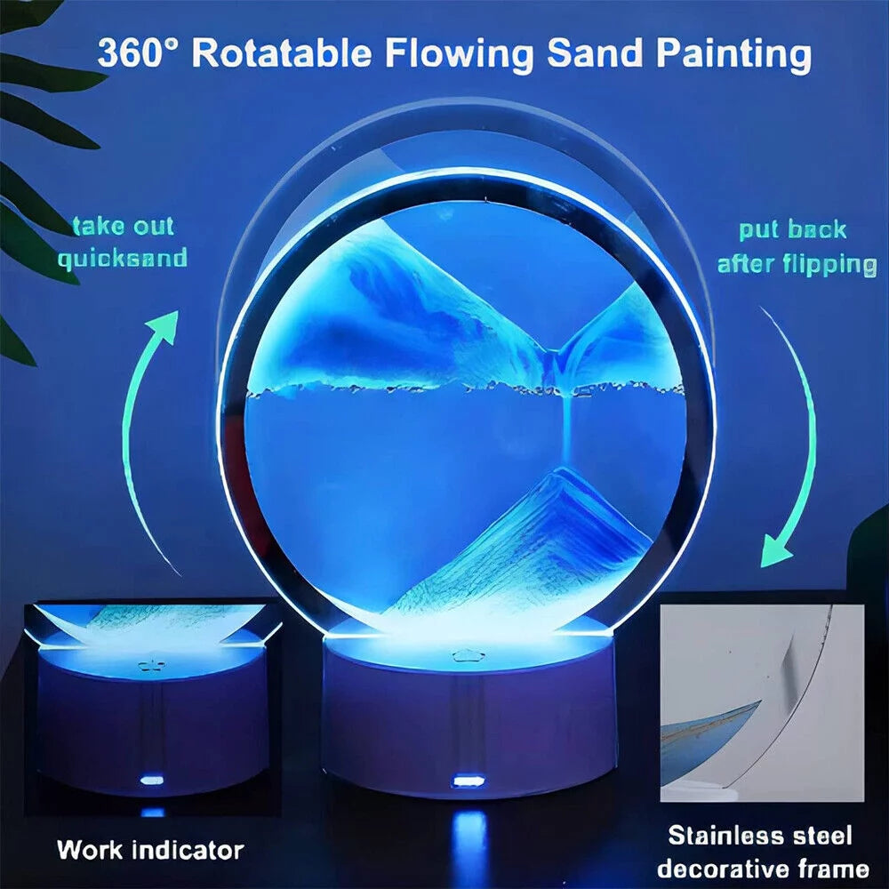 Moving Sand Art Picture Glass 3D Quicksand Painting Q72188