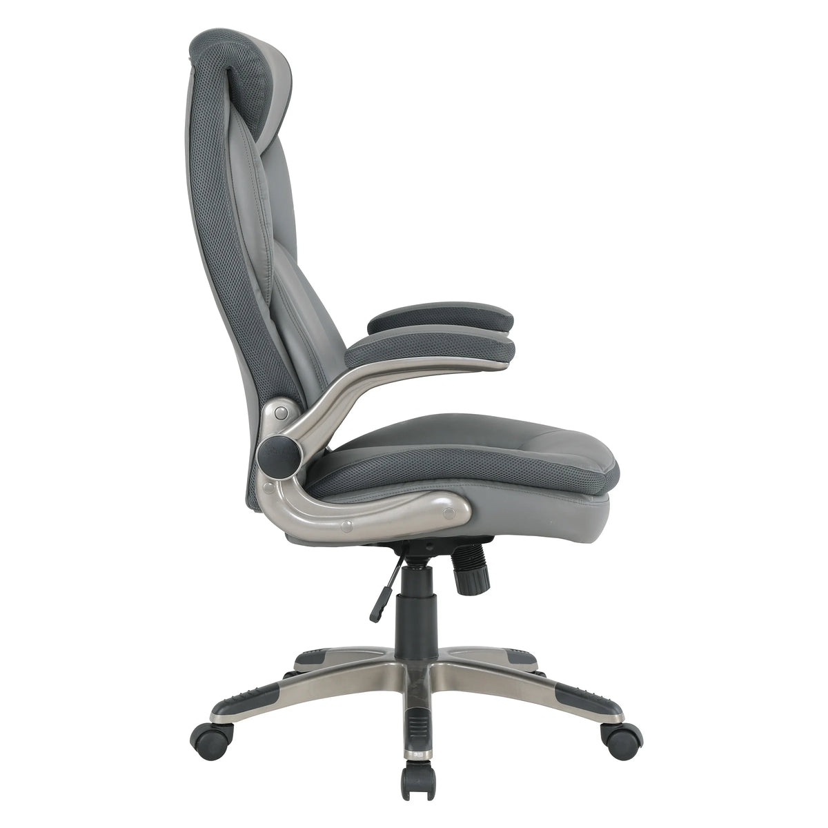 Charcoal Bonded Leather Chair with Nylon Base C2791