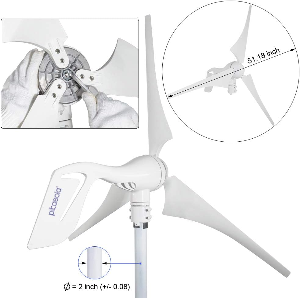 12V 400W Wind Turbine Generator with 30A Hybrid Charge Controller Q29070