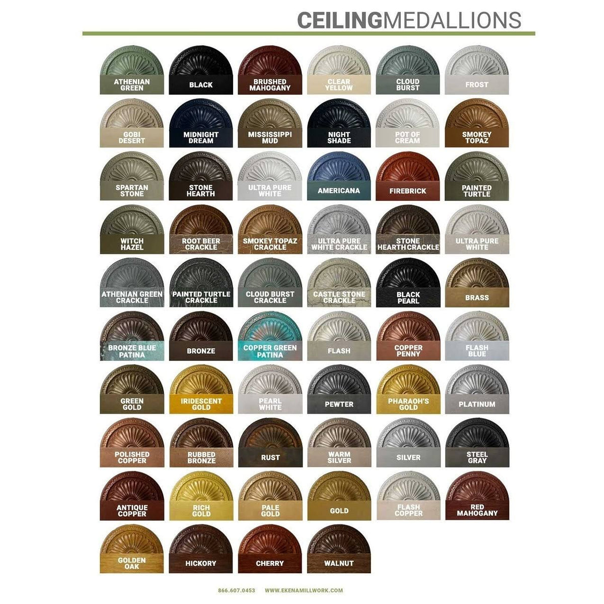 9x22OD x 4 1/8x22ID x 5/8x22P Ceiling Medallion, Hand-Painted Spartan Stone D148