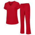 Womens Scrub Set Lightweight Stretch with 12 Pockets D13136