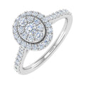 10K Yellow Gold Diamond Cluster Engagement Ring K900
