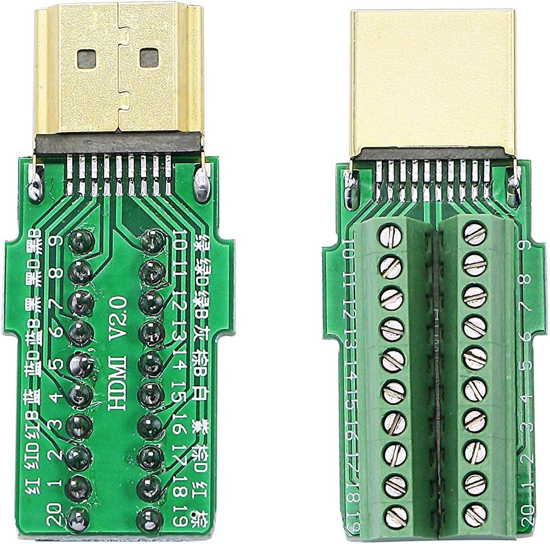 2 Pack HDMI Solderless Adapter Gold Plated Connector with Plastic Cover Screwdriver A62732