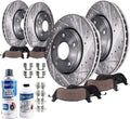 Front Rear Drilled & Slotted Rotors + Brake Pads Replacement 10pc Set I880