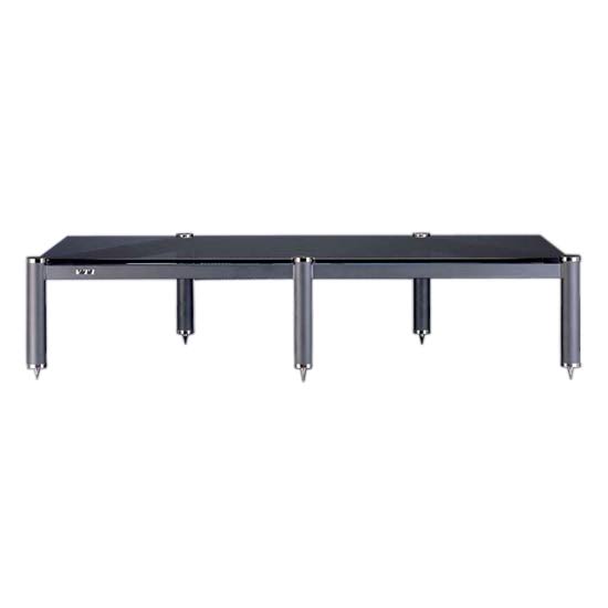 Frosted Glass Shelf with Black Poles O345