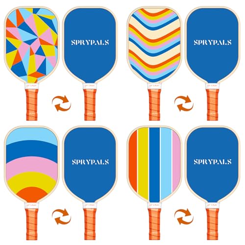 Set of 4 Wood Pickleball Paddles with Carry Bag U215852