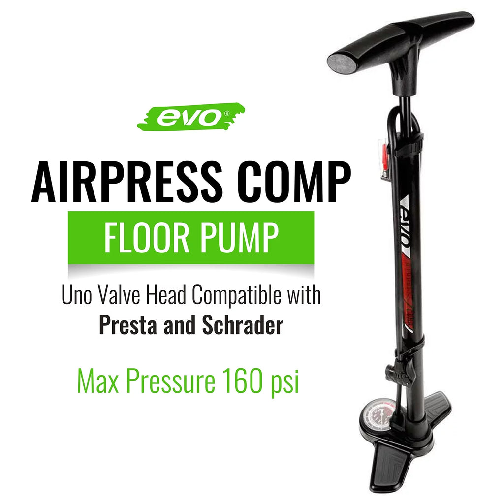 Black 160psi Floor Pump O5808