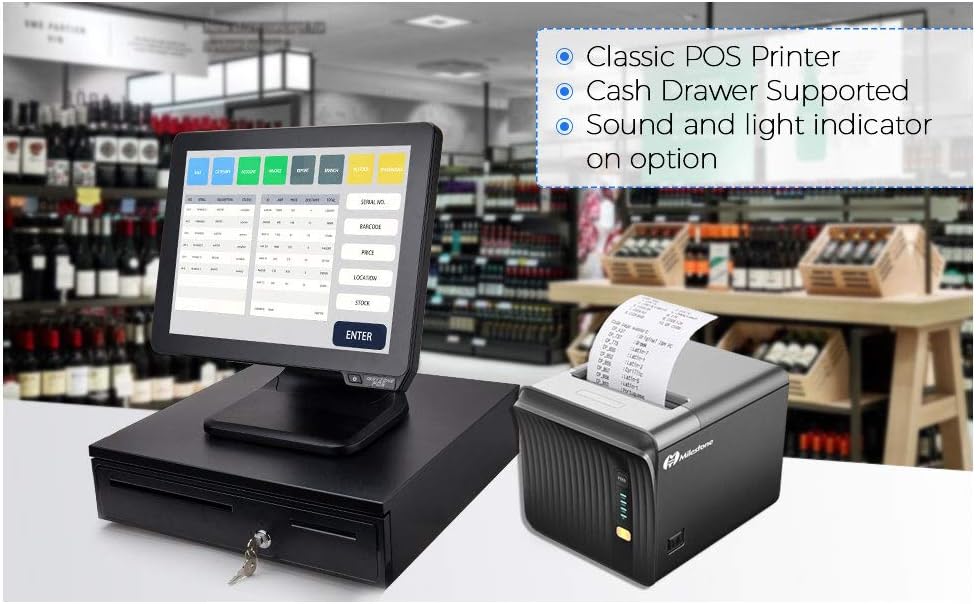 Thermal Receipt Printer with Auto Cutter, USB Serial Ethernet LAN, ESC/POS G480