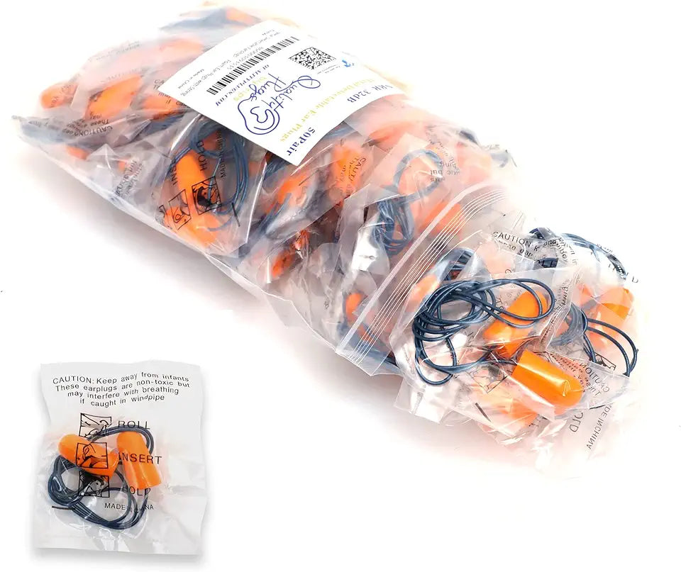 Metal Detectable Foam Earplugs 100 Pair NRR 32dB Corded R222