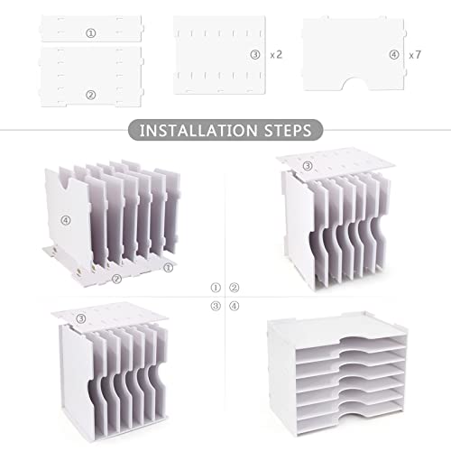 7 Tier White File Organizer I690