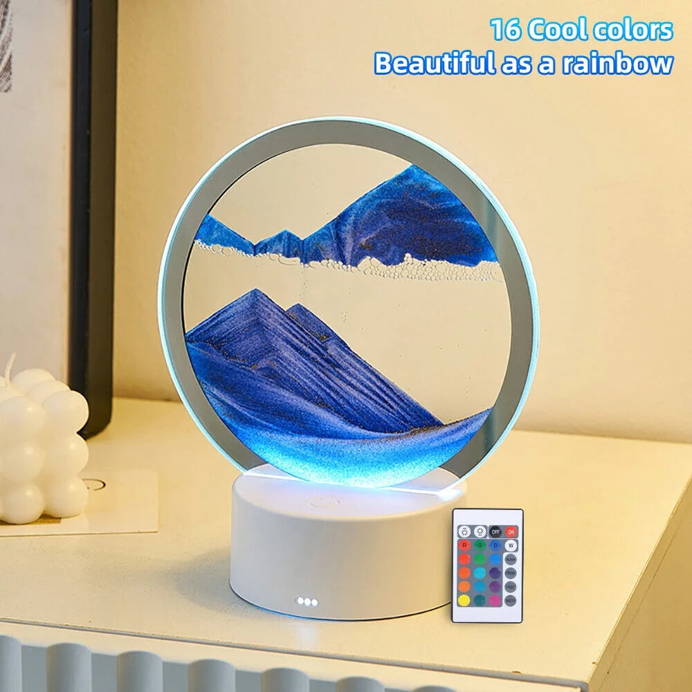 Moving Sand Art Picture Glass 3D Quicksand Painting Q72188