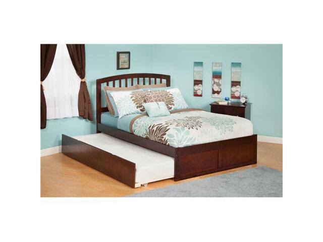 Twin Flat Panel Foot Board with 2 Drawers Antique Walnut U80854