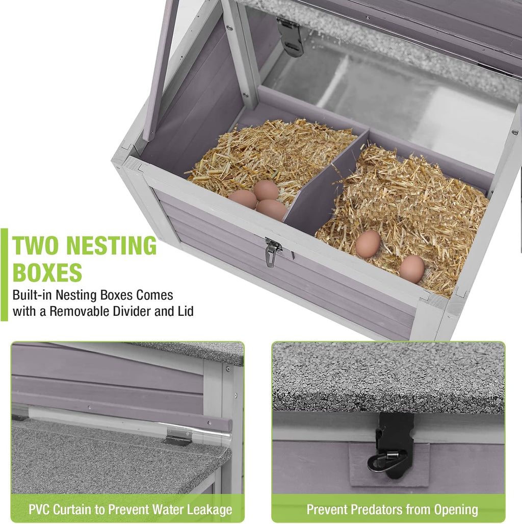 Chicken Coop Wooden Hen House with Large Nesting Box A55116