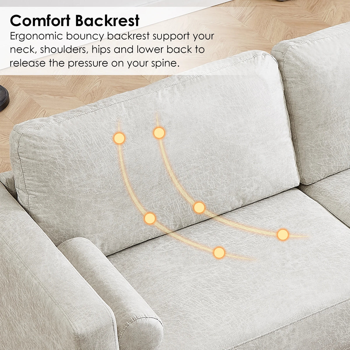 White 3 Seat Upholstered Sofa A51152