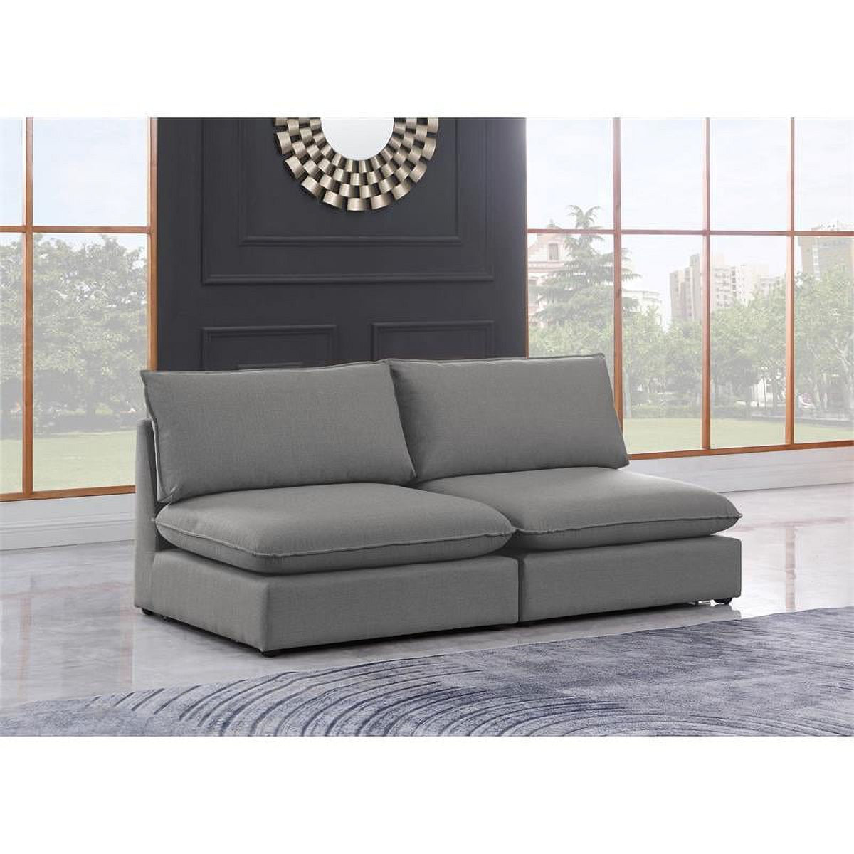 Grey Linen Textured Modular Sofa B49876