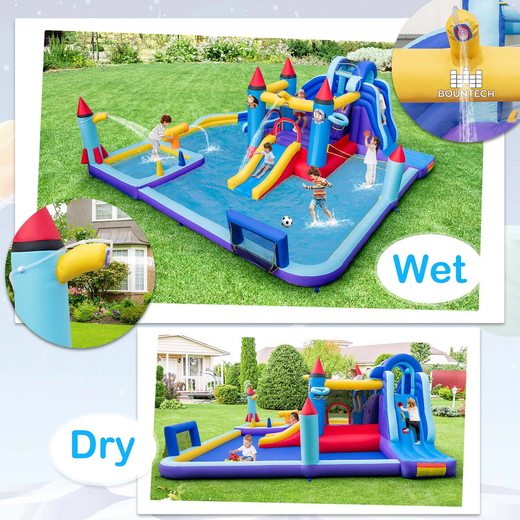 Inflatable Water Slide Park with 2 Slides Splash Pool W14544