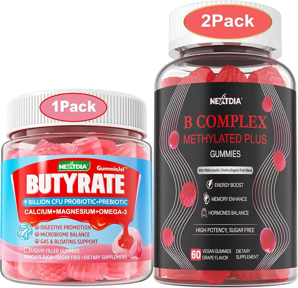 Butyrate Gummies with Probiotic Prebiotic Postbiotic Vitamin B Complex E82593
