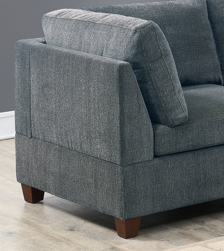 Grey Chenille Modular Sectional 6pc Set A7849