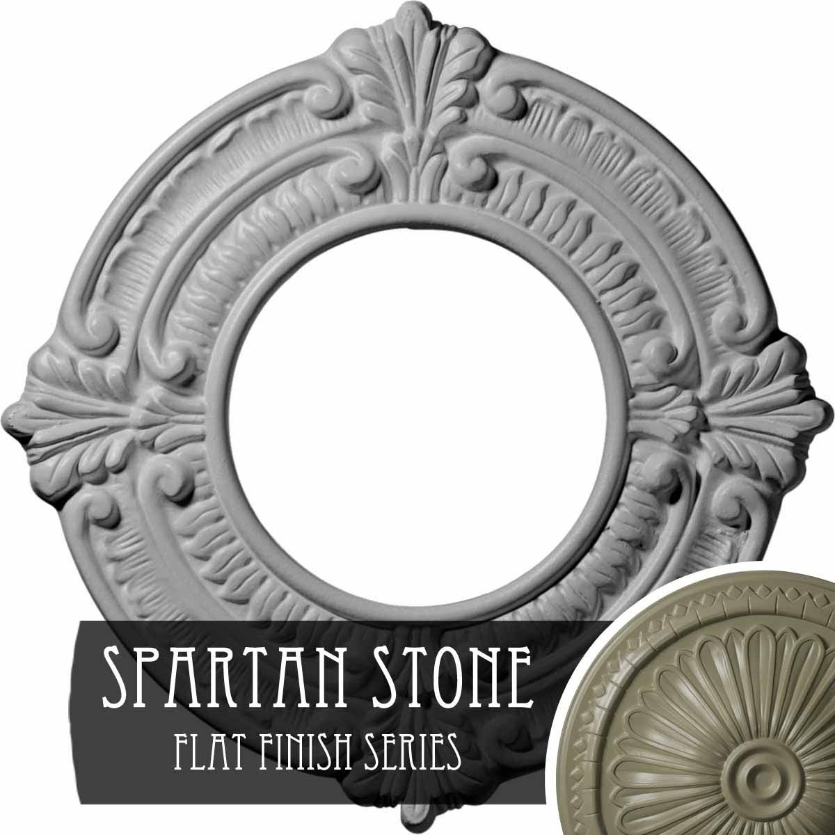 9x22OD x 4 1/8x22ID x 5/8x22P Ceiling Medallion, Hand-Painted Spartan Stone D148