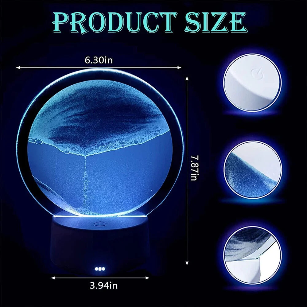 Moving Sand Art Picture Glass 3D Quicksand Painting Q72188