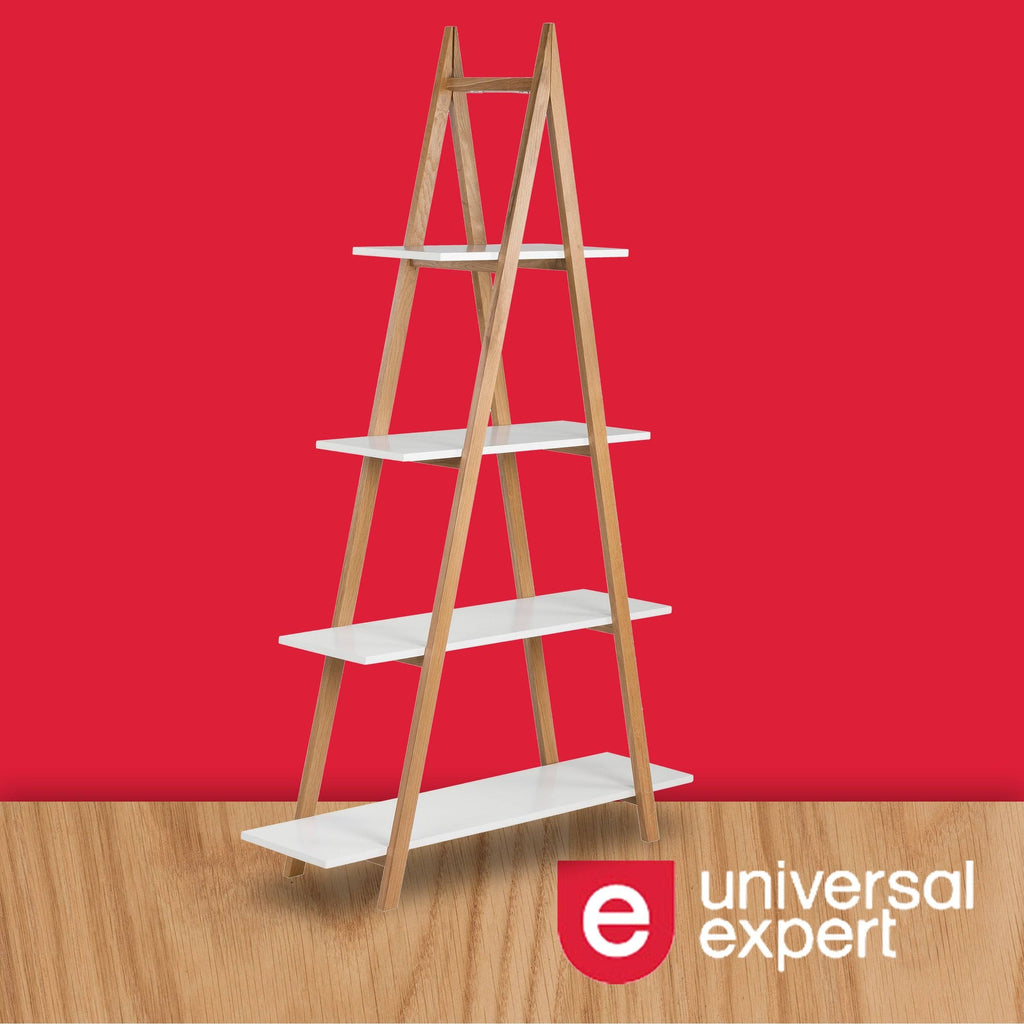 Oak/White Ladder Bookshelf D539