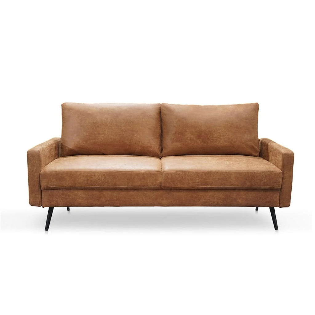 70" Brown Leather Loveseat R1216