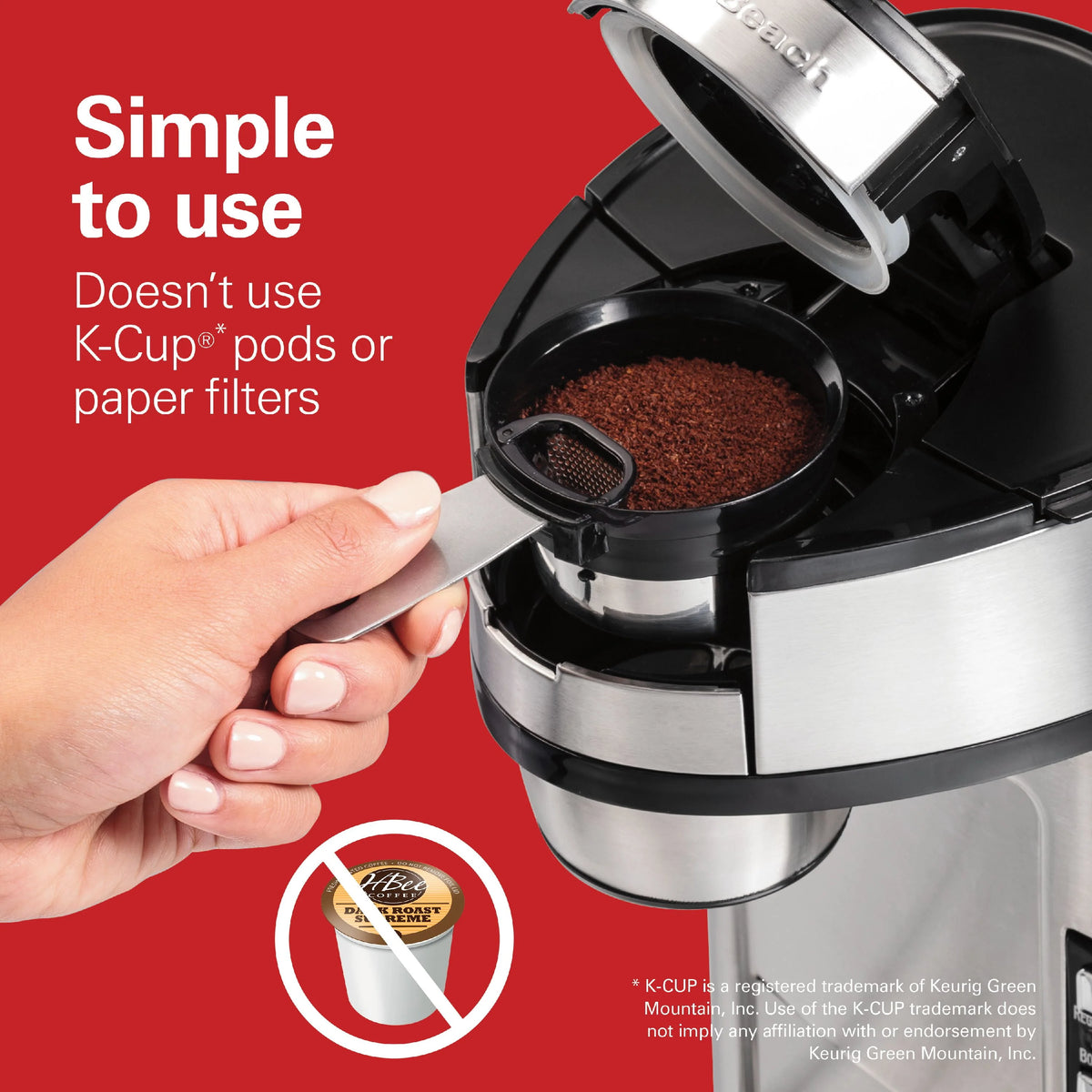 Single-Serve Coffee Maker, 14 oz., Stainless Steel Z22970