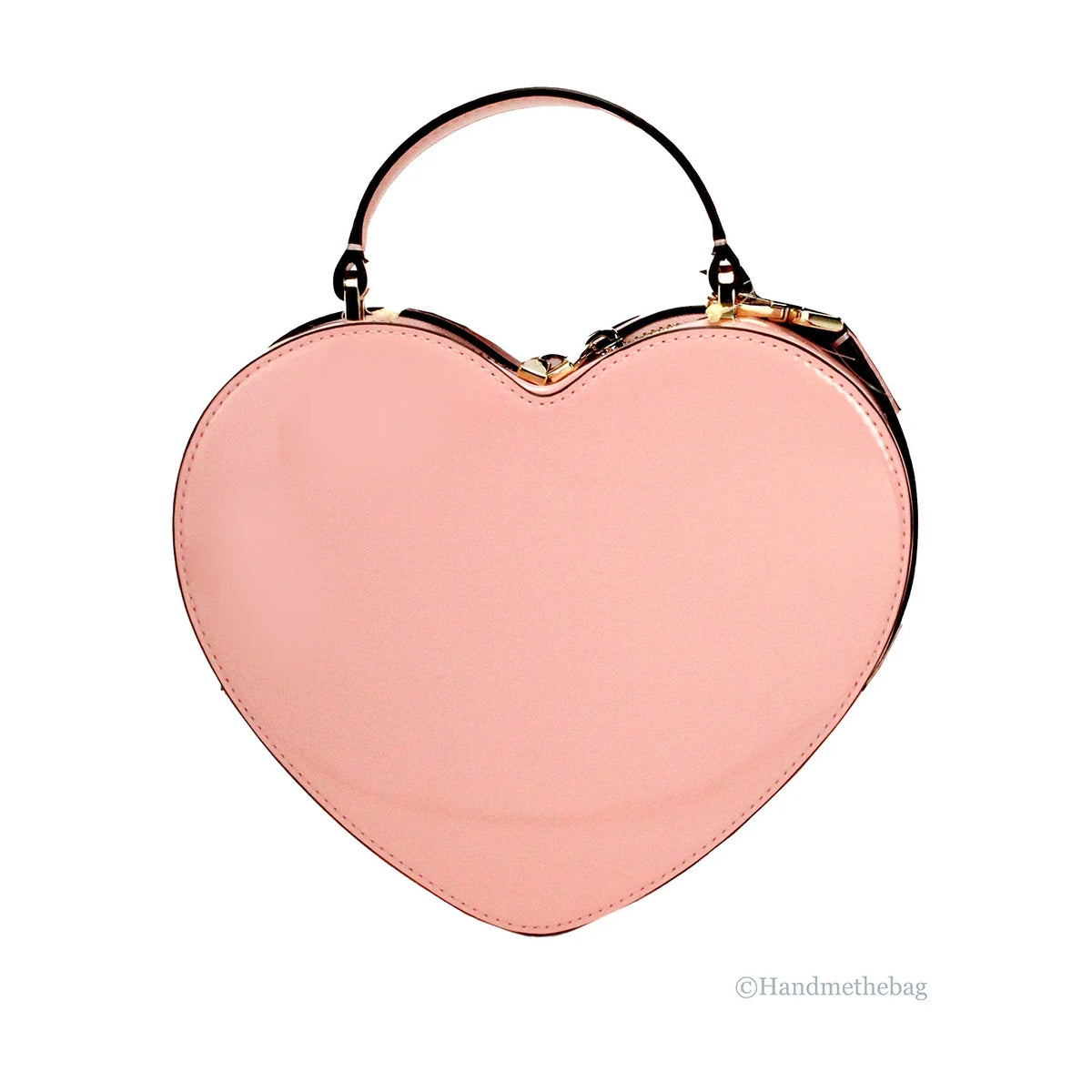 Patent Leather Top Handle Heart Crossbody Bag W53841