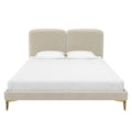 Ivory Velvet Queen Upholstered Bed Frame I181891