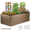 Galvanized Steel Raised Garden Bed 6x3x2 ft Brown K64345