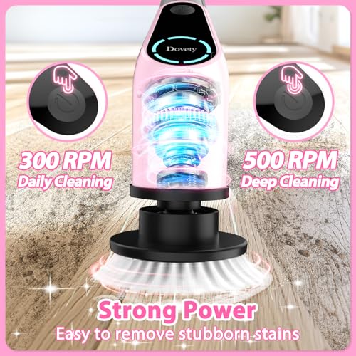 Cordless Electric Spin Scrubber with 8 Replaceable Brush Head and Extension Handle L872166