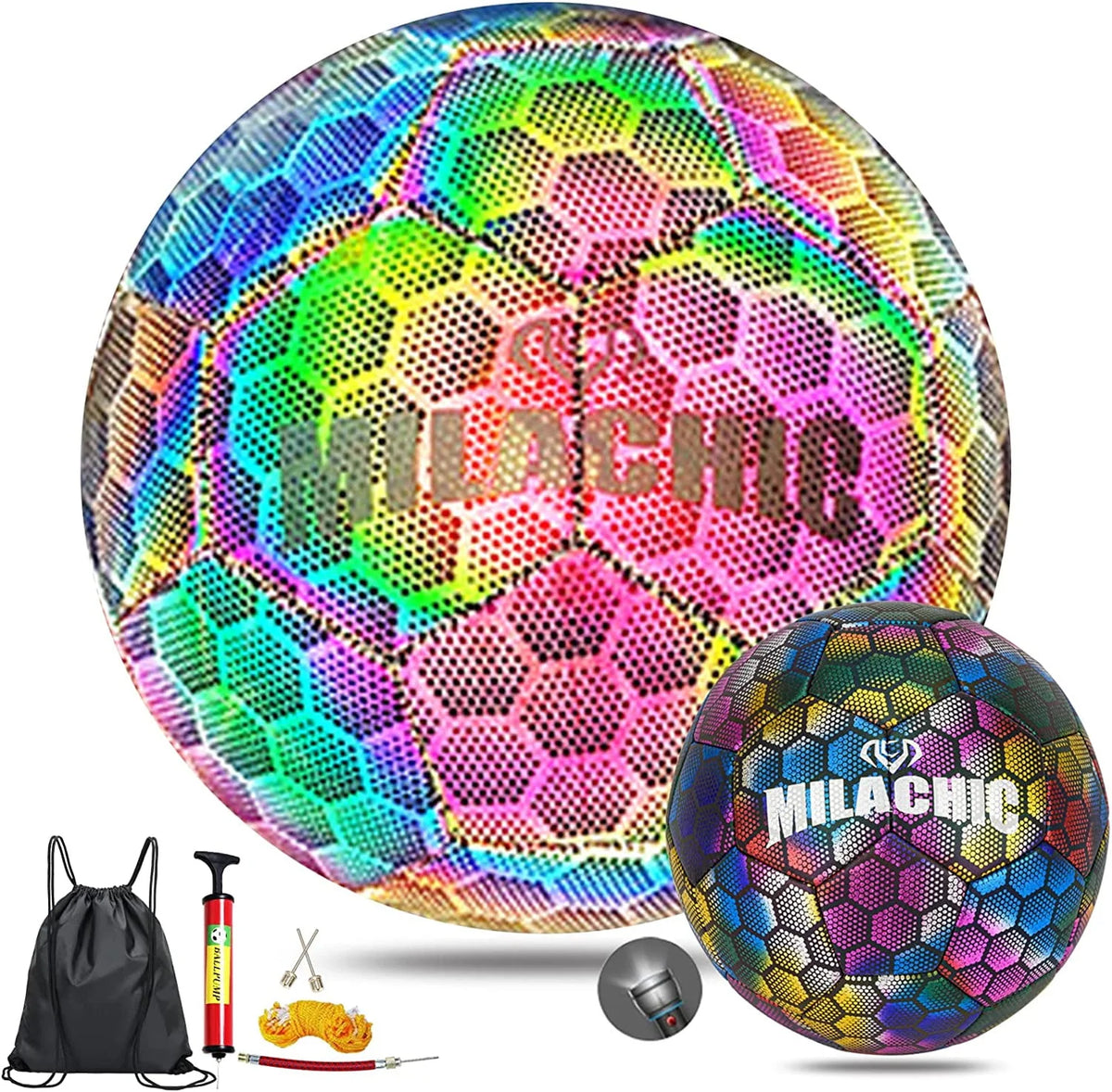 Holographic Reflective Soccer Ball Size 4 & Size 5 L395