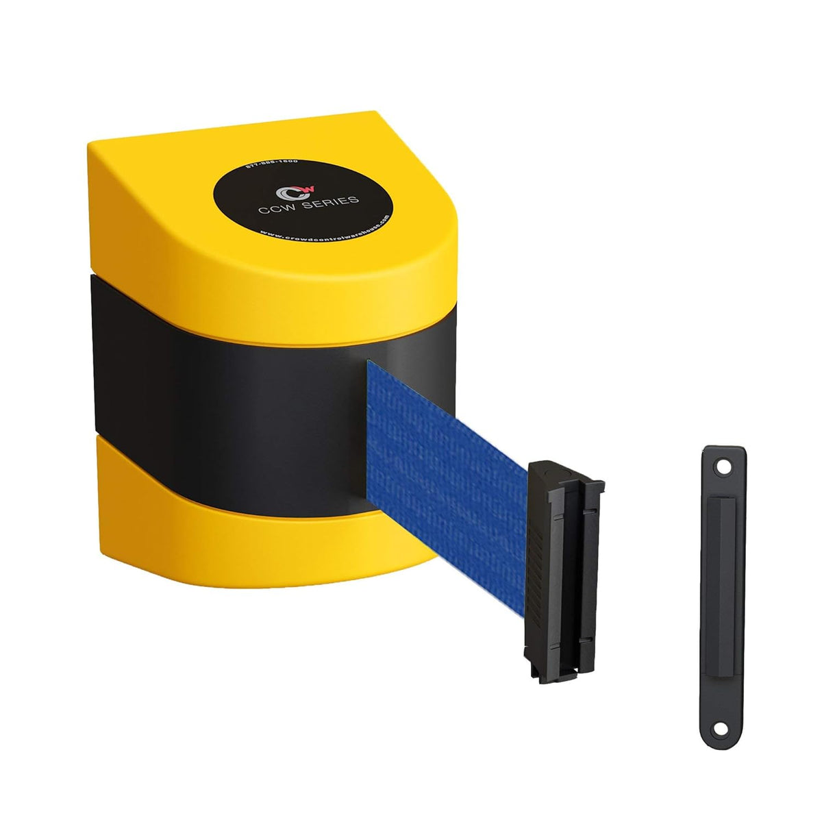 Yellow Wall Mounted Retractable Belt Barrier with Yellow ABS Case V17351