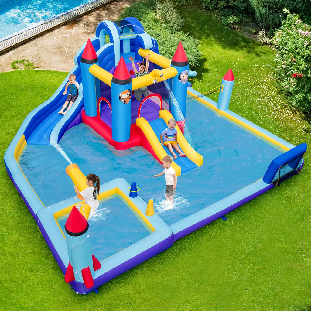 Inflatable Water Slide Park with 2 Slides Splash Pool W14544