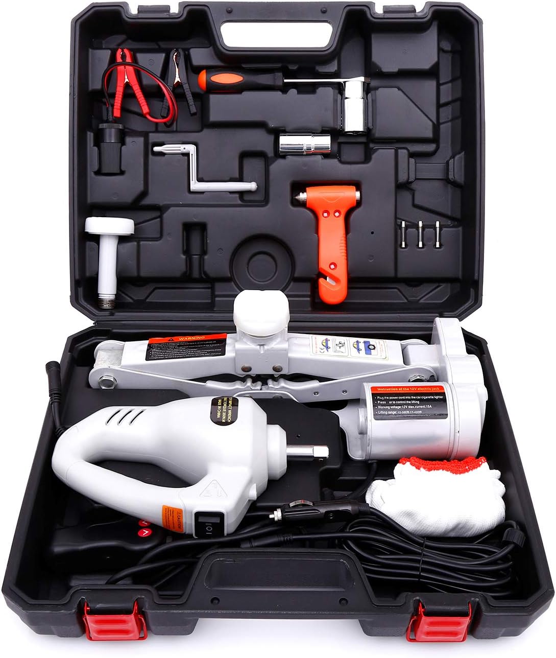 12V 3 Ton Electric Scissor Car Jack with Impact Wrench D12433