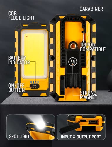 Rechargeable Magnetic LED Work Light 40W 1500Lumens 4 Lighting Modes C79984