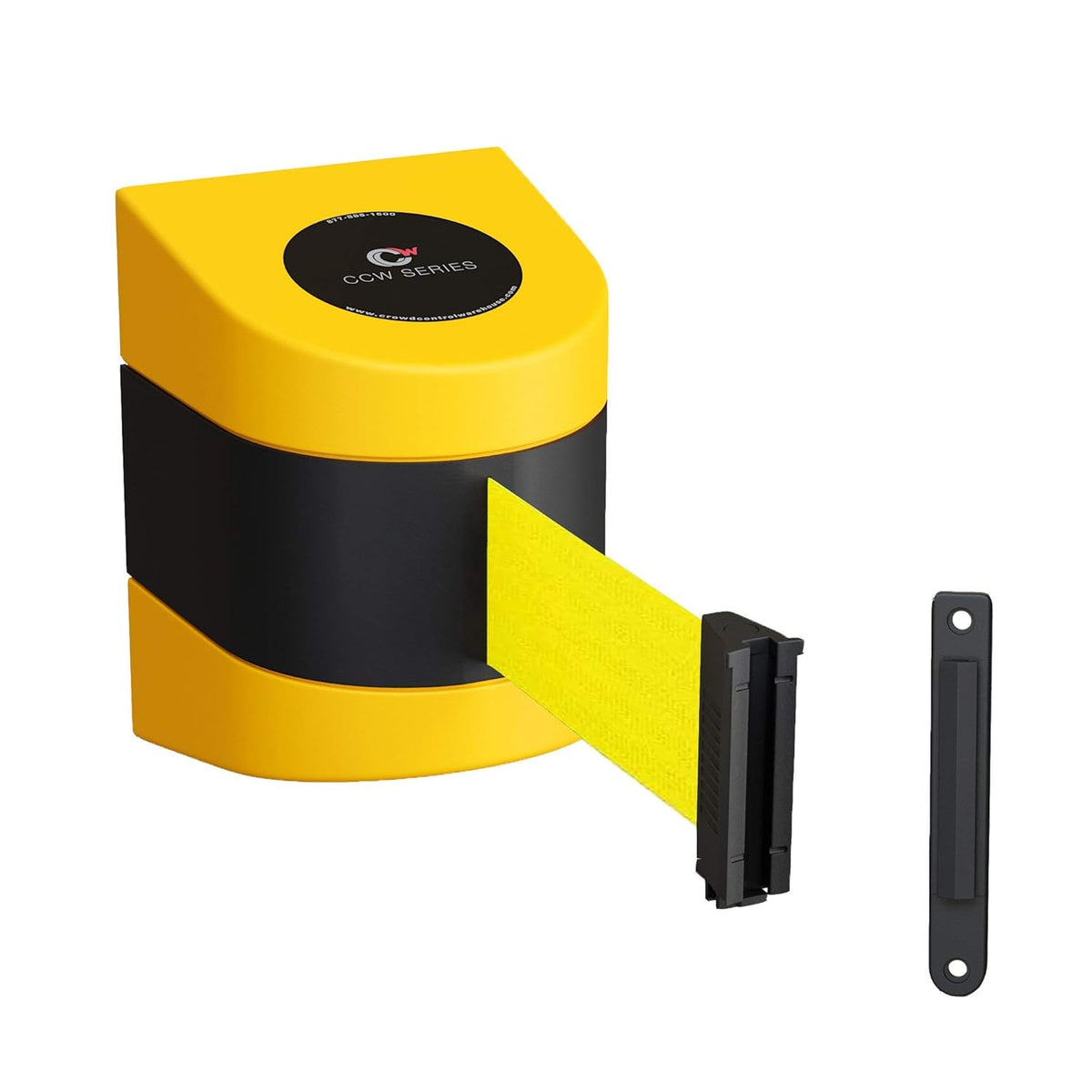 Yellow Wall Mounted Retractable Belt Barrier with Yellow ABS Case V17351