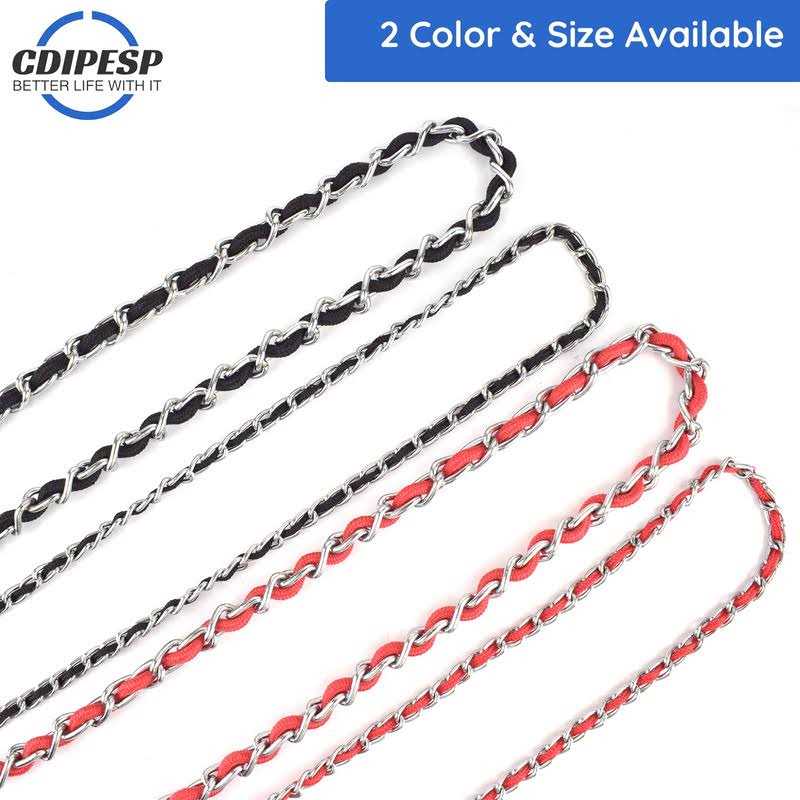 Chew Proof 5.5ft Heavy Duty Dog Leash Metal Chain Lead with Soft Rope Handle T123137