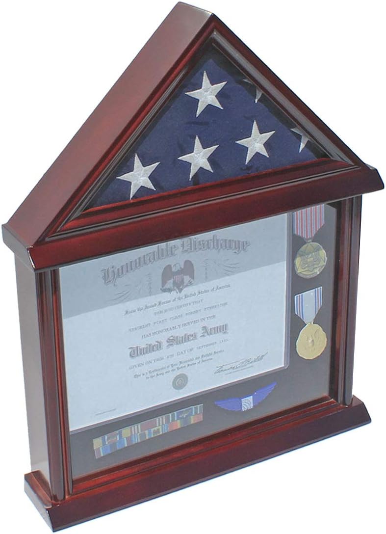 Display Case Military Shadow Box Certificate Frame fits Folded Flag J117770